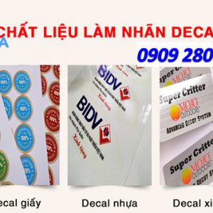 In decal giấy, decal nhựa, decal xi bạc