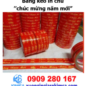 Băng keo in chữ “Chúc mừng năm mới”