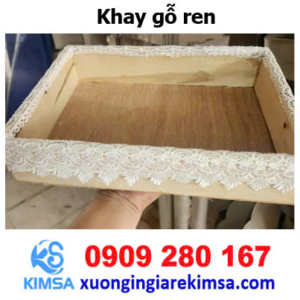 Khay gỗ ren gói quà tết